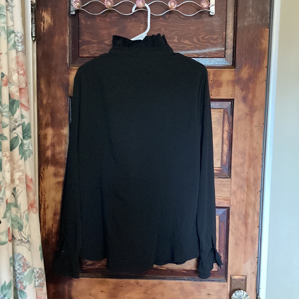 Black Ruffle Front Blouse - Picture 5 of 7